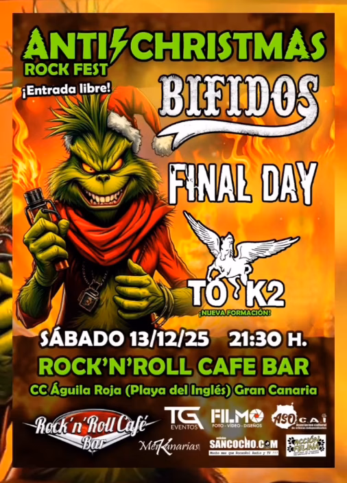 Festival "Anti Christmas Rock Fest" en Rock'n'Roll Café Bar, Playa del Inglés, San Bartolomé, Gran Canaria.