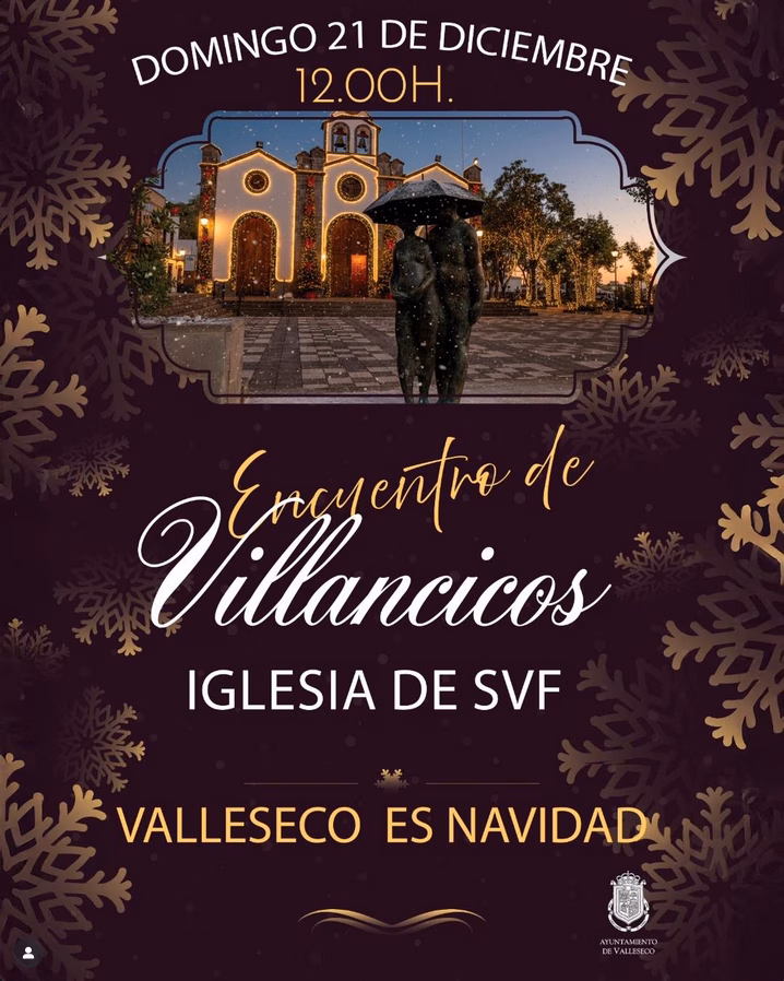 Concierto - Encuentro de villancicos en la Iglesia de San Vicente Ferrer de Valleseco, Gran Canaria.