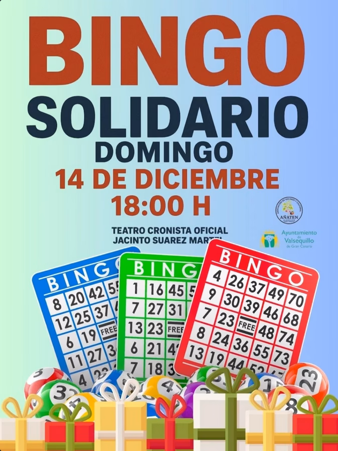 Bingo Solidario organizado por la Asociación Cultural Añaten de Valsequillo Casco.