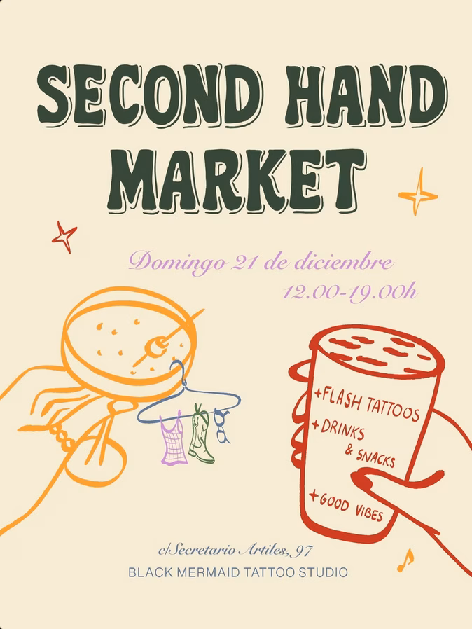 Second Hand Market en Black Mermaid Tattoo Studio, Las Palmas de Gran Canaria.
