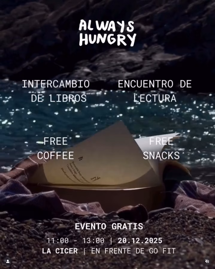 Literatura - Sesión de lectura compartida por Always Hungry en La Cicer, frente de Go Fit, Las Palmas de Gran Canaria.