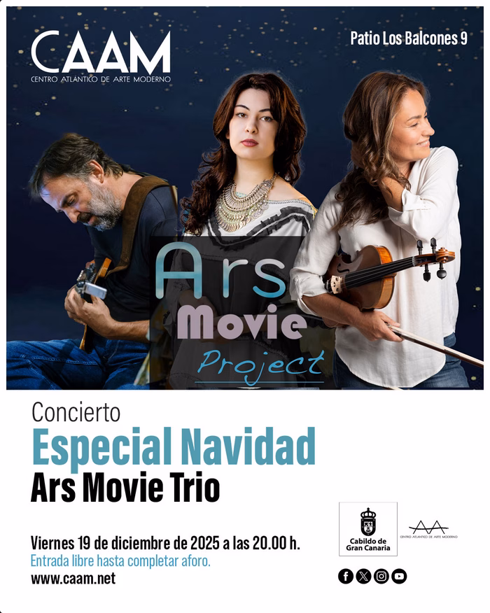 Concierto Especial de Navidad con Ars Movie Tríoen el Centro Atlántico de Arte Moderno, Las Palmas de GC, Gran Canaria.