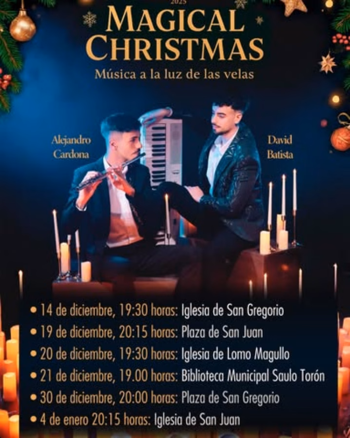Concierto - Magical Christmas, música a la luz de las velas, en diferentes lugares de Telde, Gran Canaria.