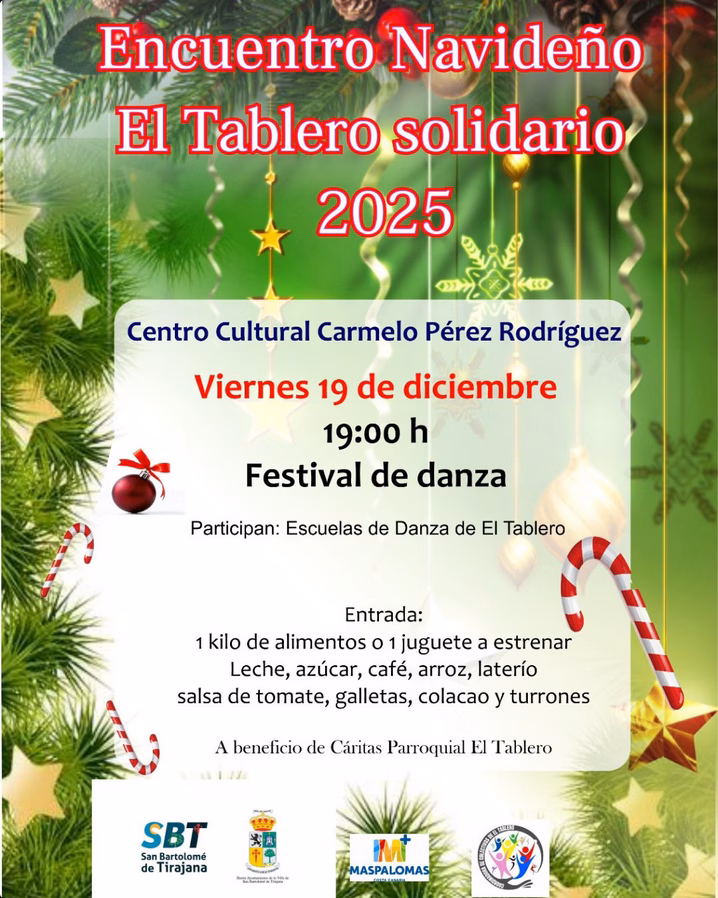 Danza - Encuentro navideño "El Tablero Solidario" en el Tablero, Centro Cultural Carmelo Pérez Rodríguez, San Bartolomé de Tirajana, Gran Canaria.