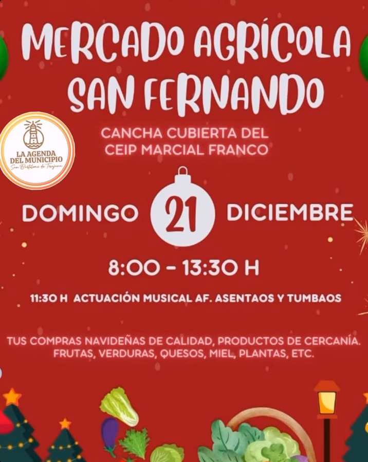 Mercado Agrícola de Gran Canaria en San Fernando, en la Cancha cubierta del CEIP Marcial Franco, Gran Canaria.