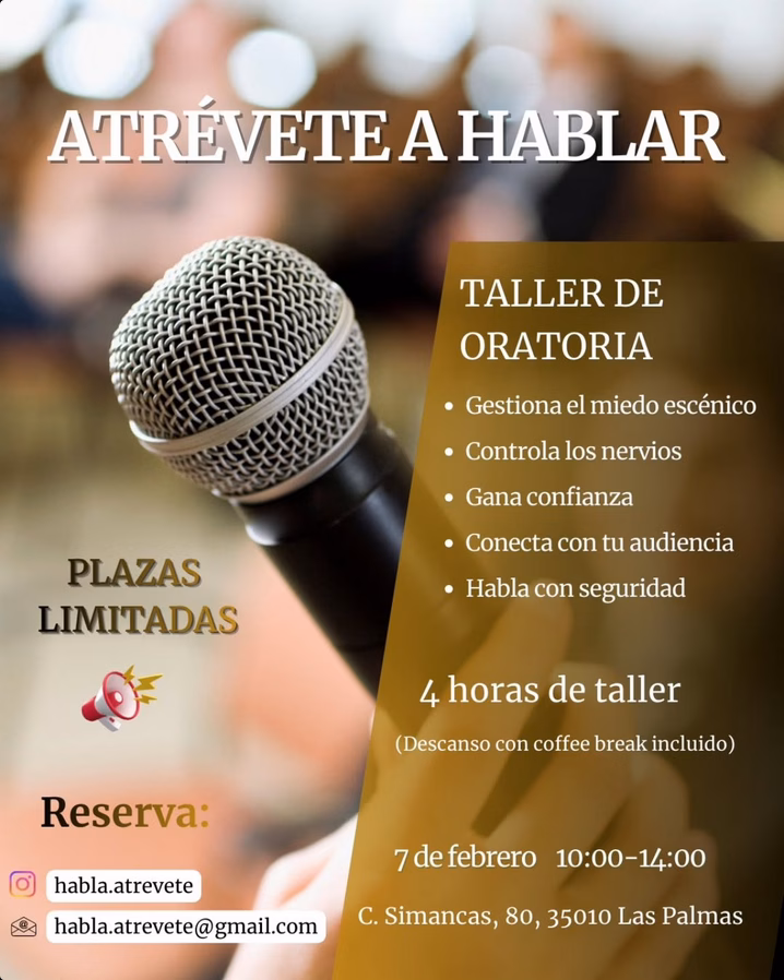 Taller "Atrévete a Hablar" en la Calle Simancas, 80, Las Palmas de Gran Canaria.