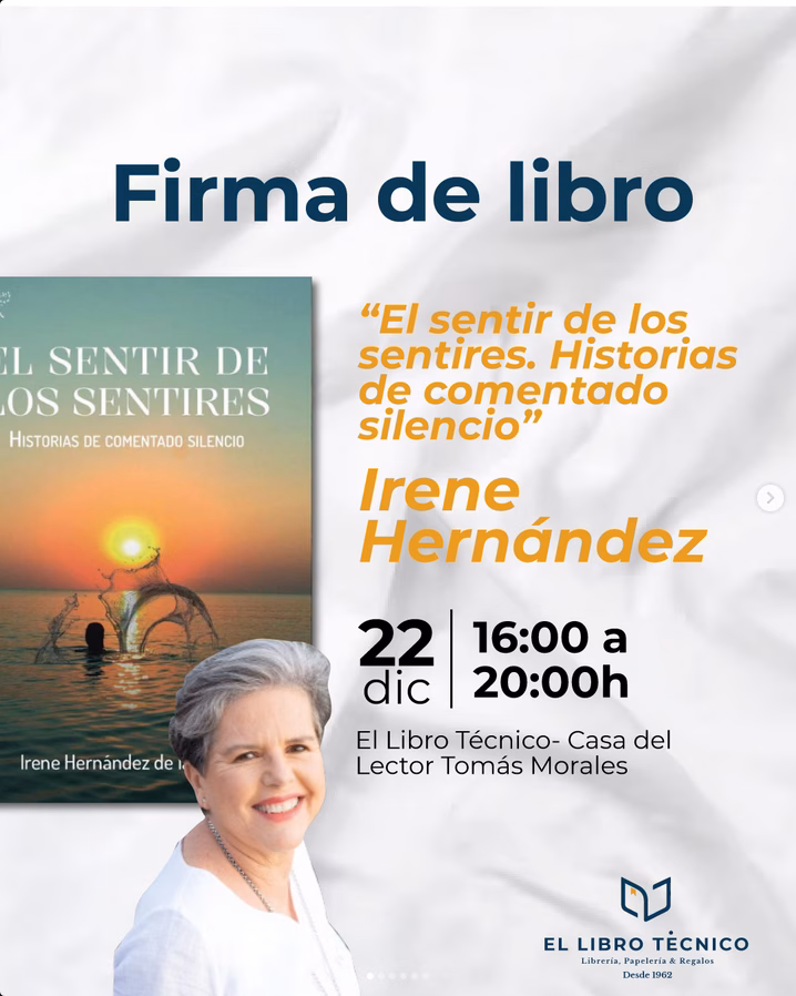 Firma de Libro “El sentir de los sentires. Historias de comentado silencio” de Irene Hernández en El Libro Técnico, Las Palmas de Gran Canaria.