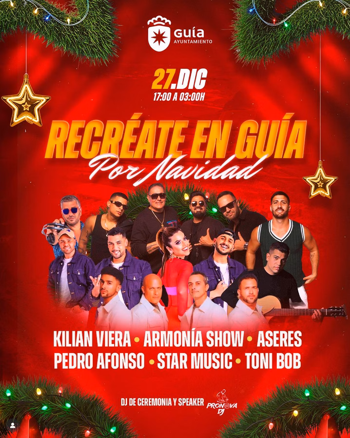 Recréate en Guía con las actuaciones de Pronova DJ, Armonía Show, Kilian Viera, Pedro Afonso, Star Music, Aseres, Toni Bob.