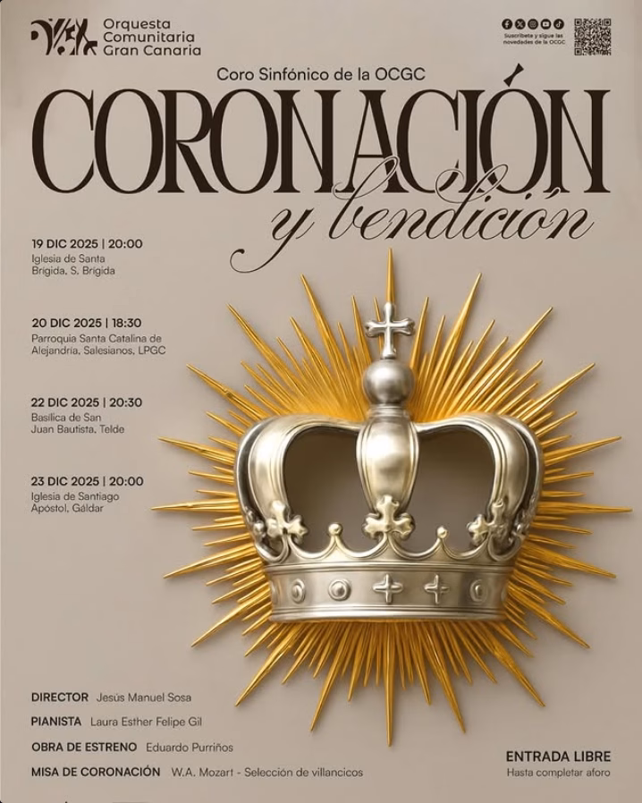 Concierto "Coronación y Bendición" del Coro Sinfónico de la OCGC en la Parroquia Santa Catalina de Alejandría, Salesianos, Las Palmas de Gran Canaria.
