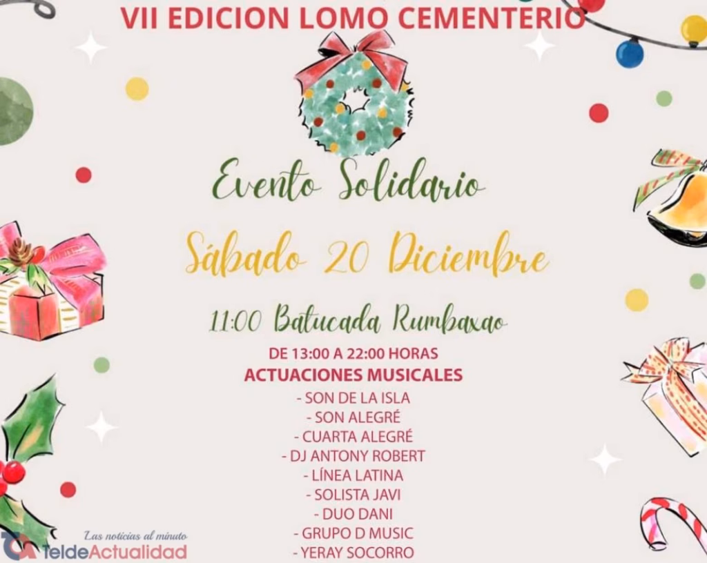 Evento solidario de Navidad en Lomo Cementerio, Telde, Gran Canaria.