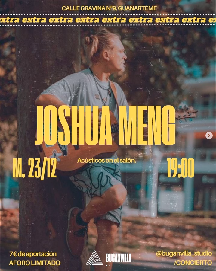 Concierto de Joshua Meng en Buganvilla Studio, Las Palmas de Gran Canaria.