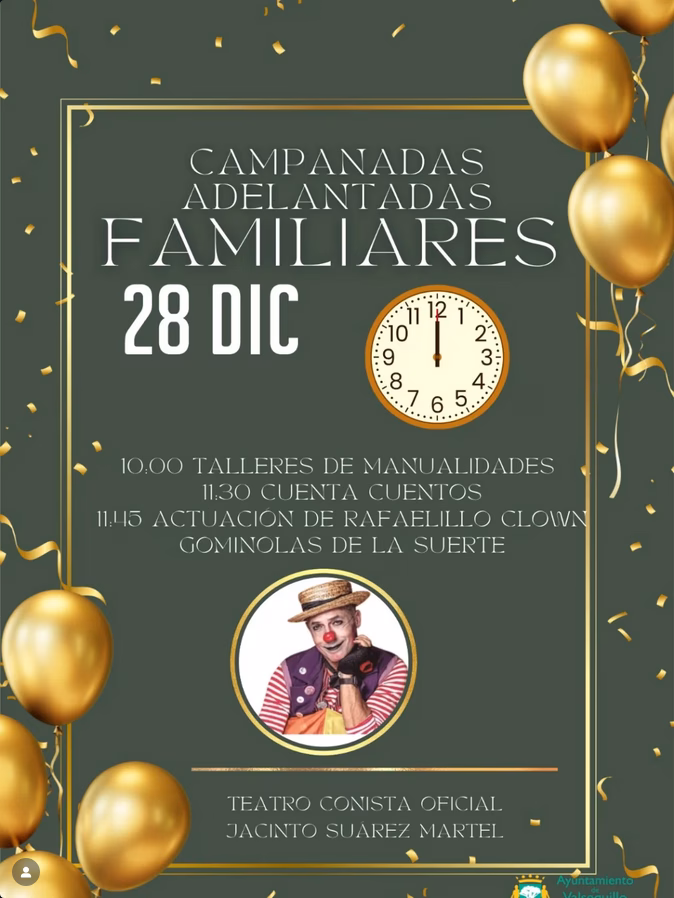 Campanadas adelantadas infantiles, fiesta y animación para disfrutar en familia.