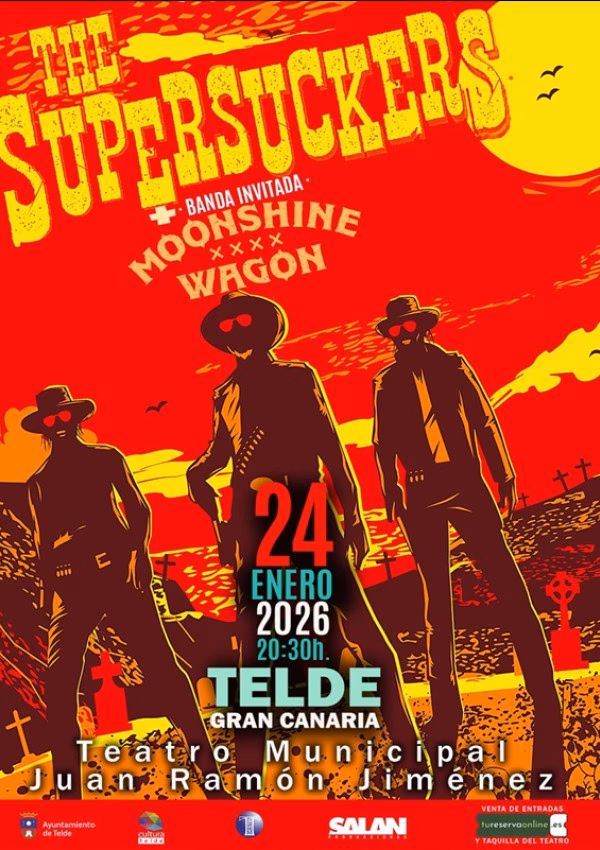 Concierto de Supersuckers + Moonshine Wagon en el Teatro Municipal Juan Ramón Jiménez, Telde, Gran Canaria.