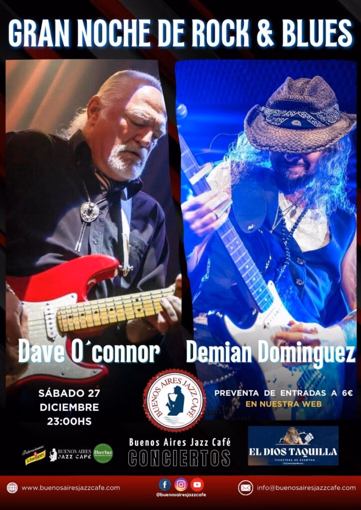 Concierto - Gran noche de rock & blues en Buenos Aires Jazz Café, Las Palmas de Gran Canaria.