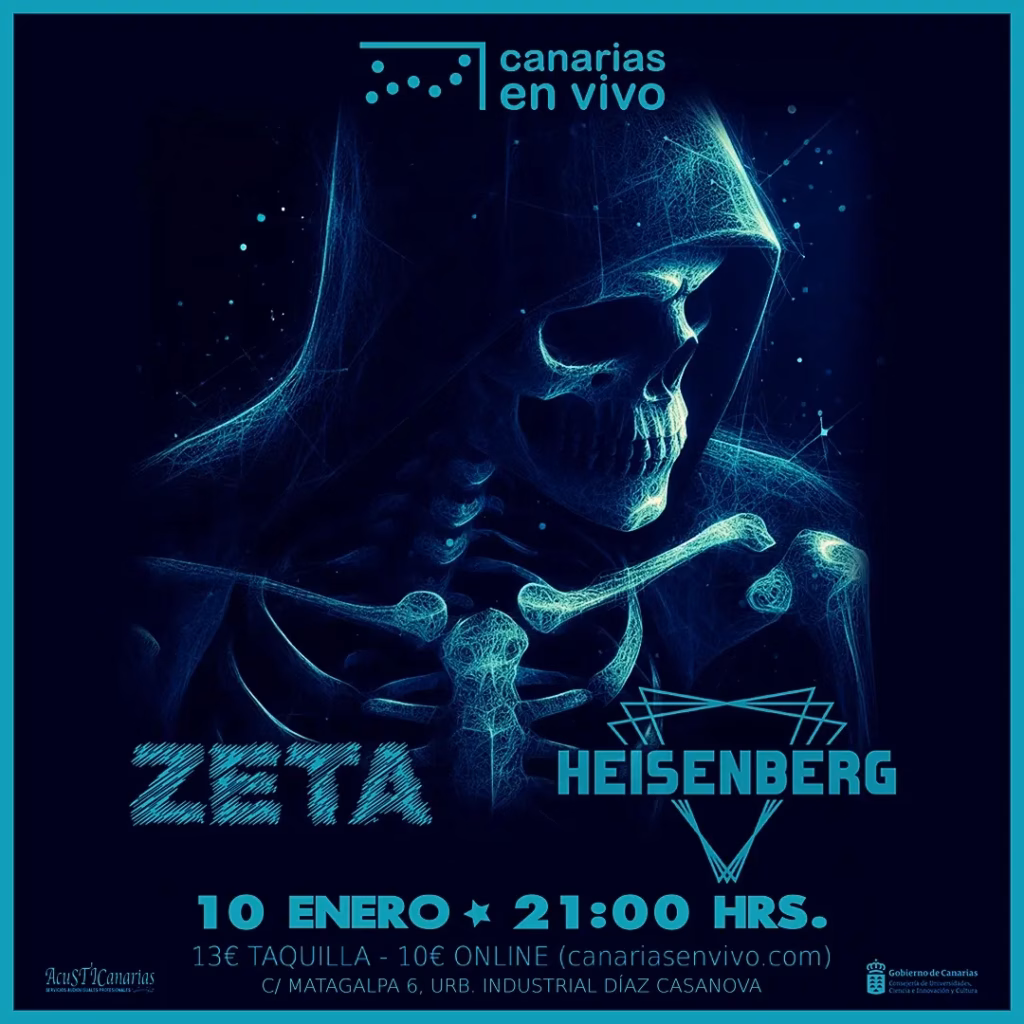 Concierto de Zeta + Heisenberg en la sala Canarias en Vivo, Las Palmas de Gran Canaria.