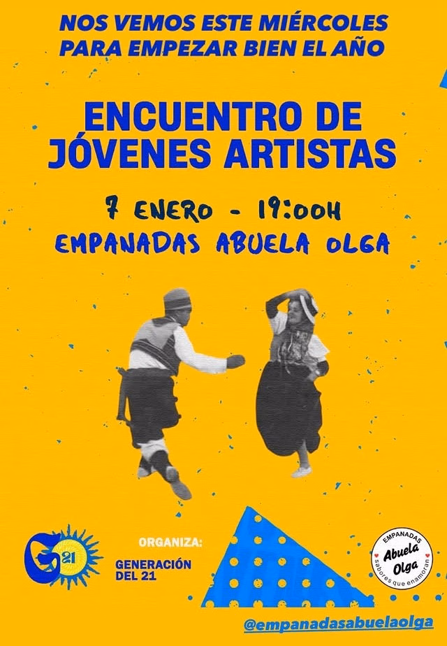 Encuentro de Jóvenes Artistas organizado por Generación del 21 en Empanadas Abuela Olga, Las Palmas de Gran Canaria.