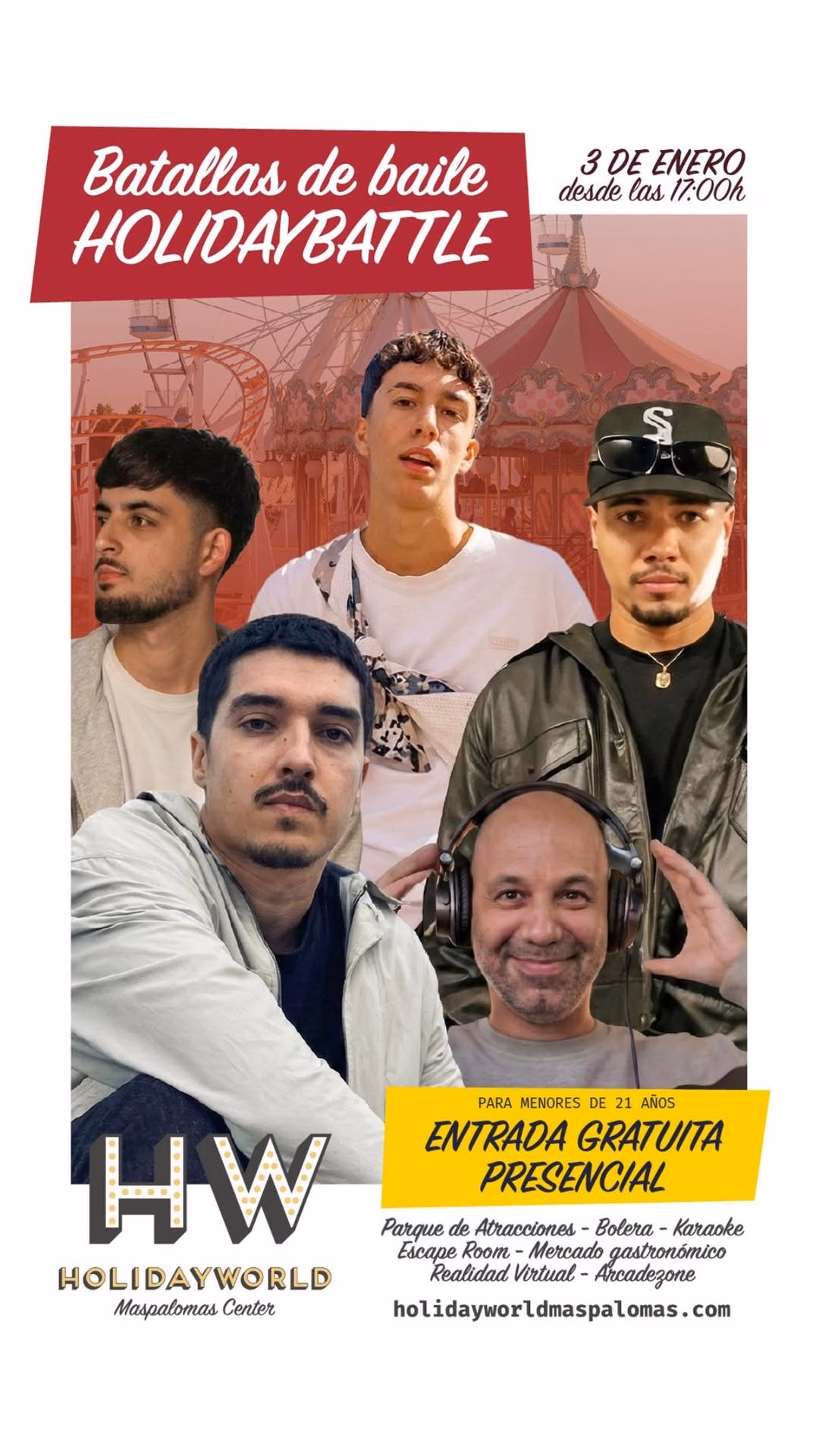 Jóvenes - HolidayBattle, batallas de baile en Holiday World Maspalomas, Gran Canaria.