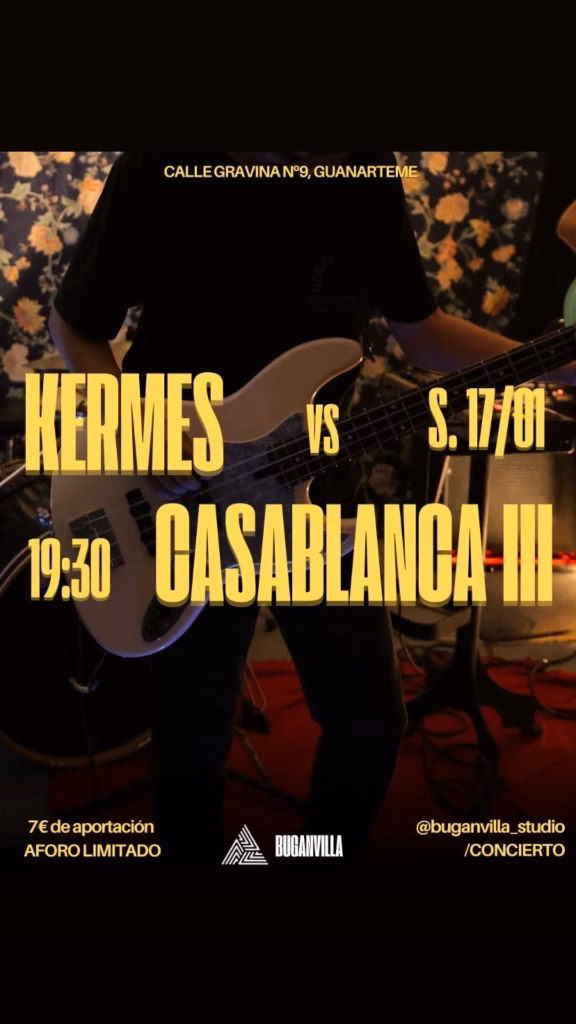 Concierto – Kermes vs Casablanca III en Buganvilla Studio, Las Palmas de Gran Canaria.