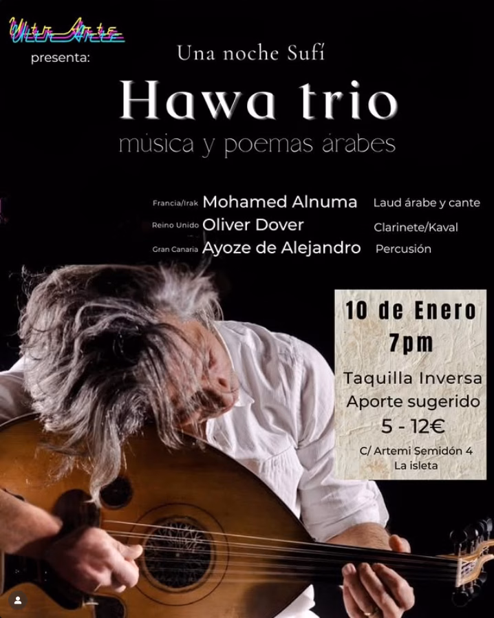 Concierto - Música y poemas árabes con Hawa Trío en UltrArte, Las Palmas de Gran Canaria.