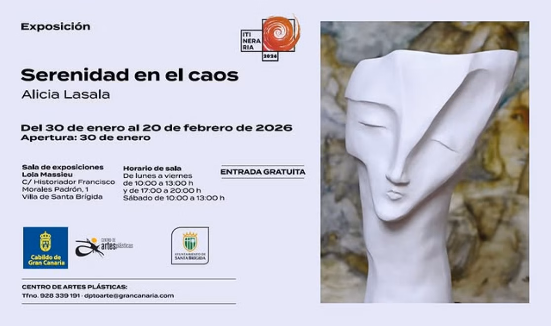 Inauguración de la Exposición "Serenidad en el caos" de Alicia Lasala en la Sala de Exposiciones Lola Massieu, Sant Brígida, Gran Canaria.