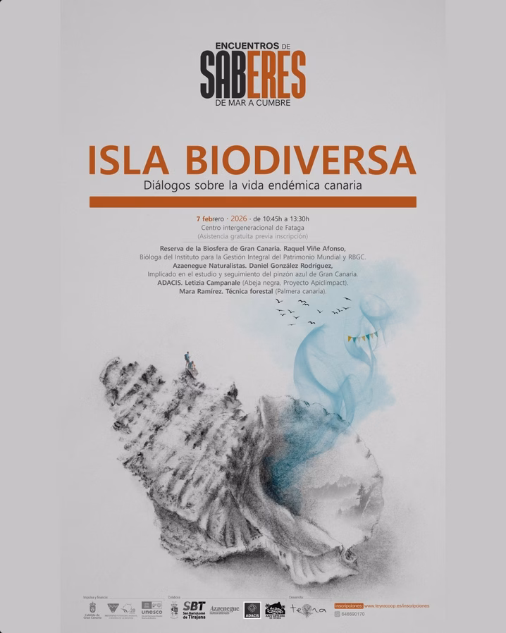 Charla - "Encuentros de Saberes: Isla biodiversa" en el Centro Intergeneracional de Fataga, San Bartolomé de Tirajana, Gran Canaria.