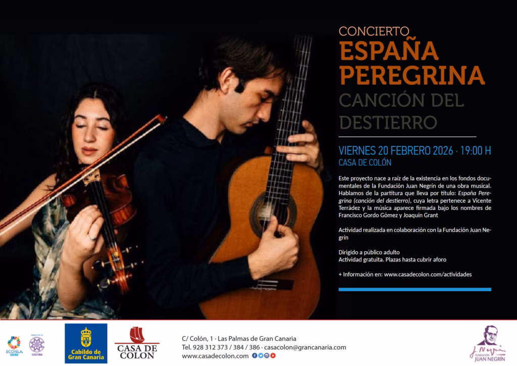 Concierto 'España Peregrina: Canción del Destierro' en la Casa de Colón, Las Palmas de Gran Canaria.