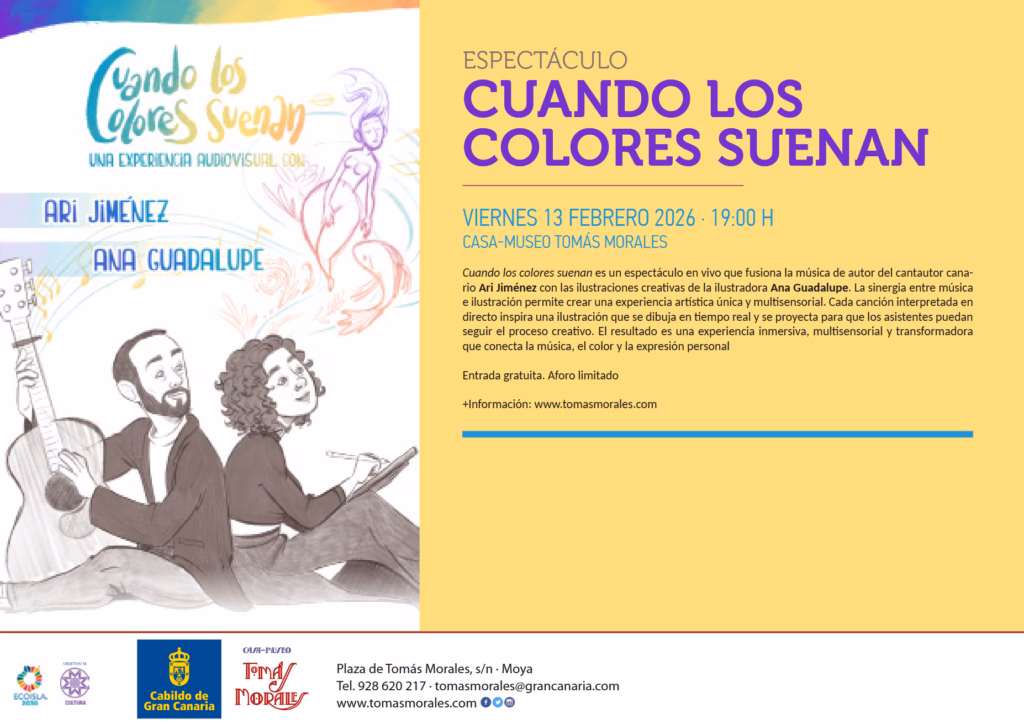 Concierto Espectáculo "Cuando los colores suenan" en la Casa-Museo Tomás Morales, Moya, Gran Canaria.