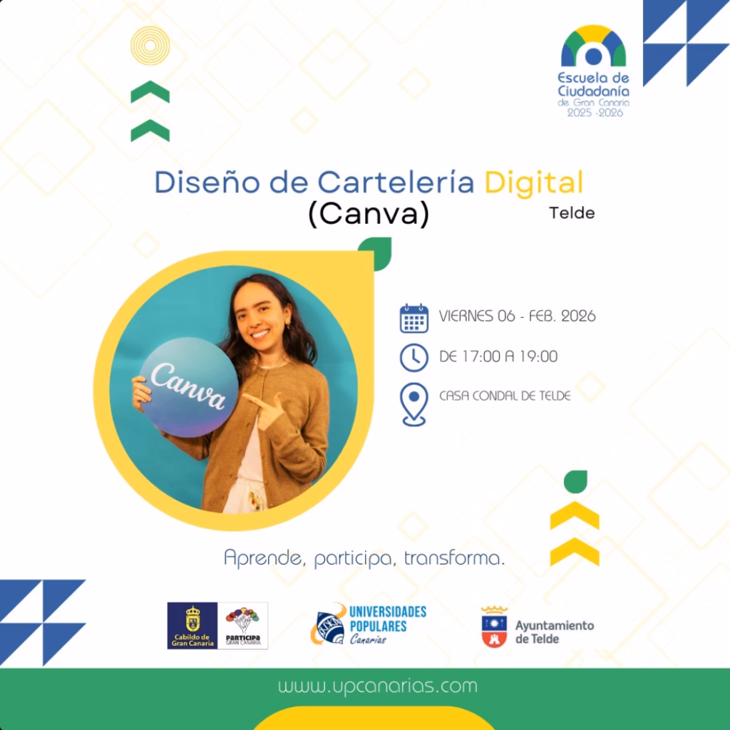 Taller - Diseño de Cartelería Digital con Canva en la Casa Condal de Telde, Gran Canaria.