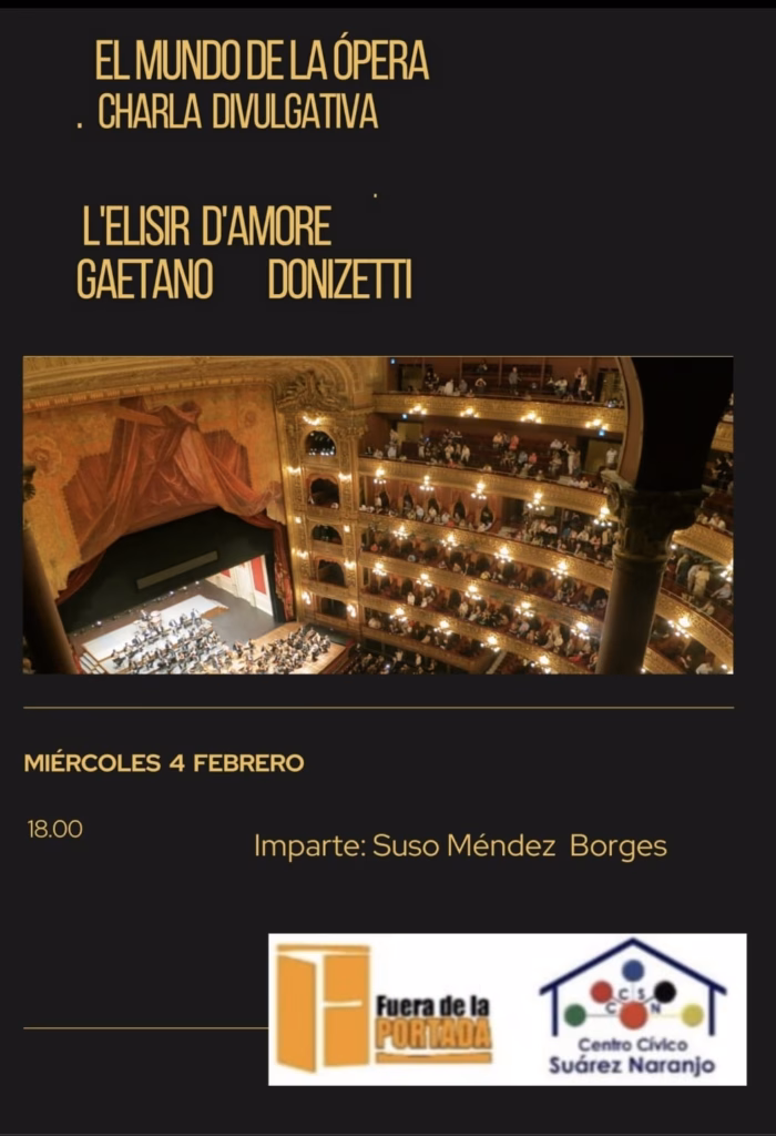 Charla divulgativa "El Mundo de la ópera" en el Centro cívico Suárez Naranjo, Las Palmas de Gran Canaria.