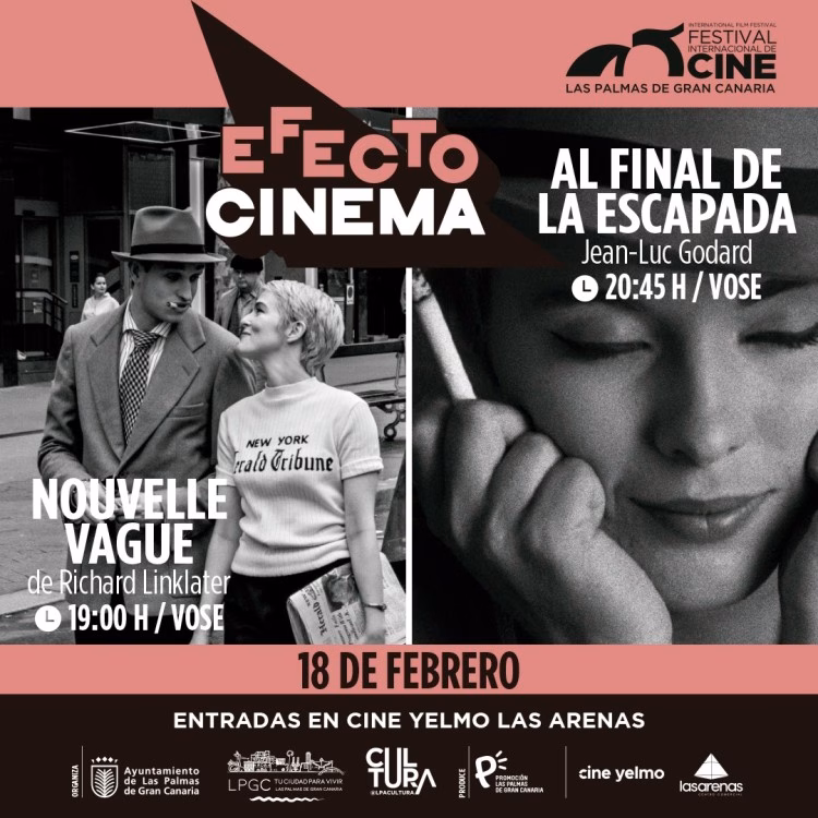 Proyección de las película "Nouvelle Vague" y "Al final de la escapada" en el Cine Yelmo Las Arenas, dentro del Ciclo Efecto Cinema, en Las Palmas de Gran Canaria.