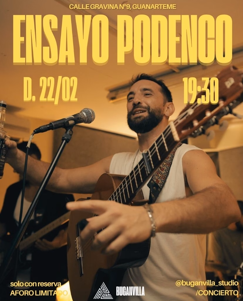 Concierto – Ensayo Podenco en Buganvilla Studio, Las Palmas de Gran Canaria.