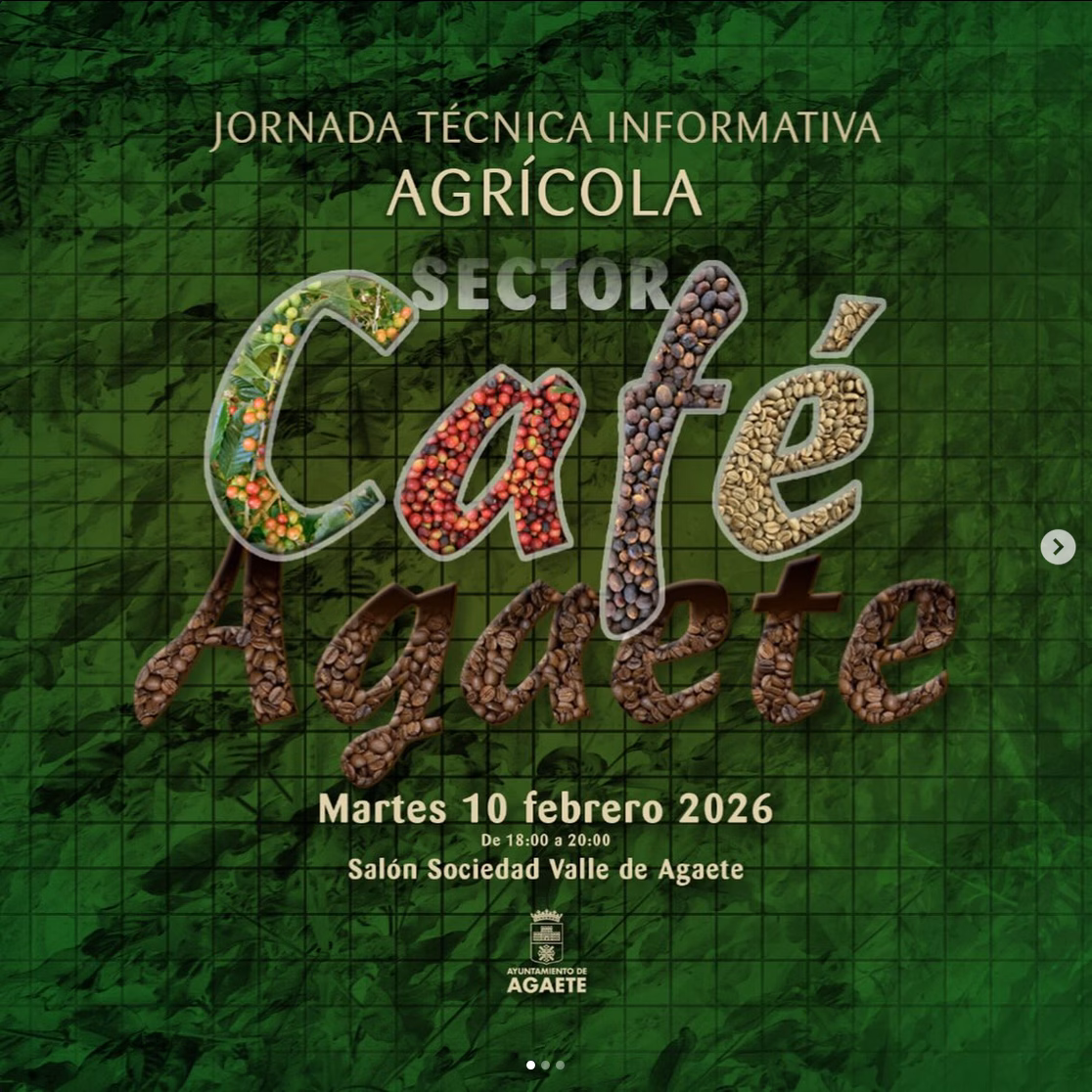 Jornada técnico informativa del sector del Café en Agaete en el Salón Sociedad Valle de Agaete, Gran Canaria.