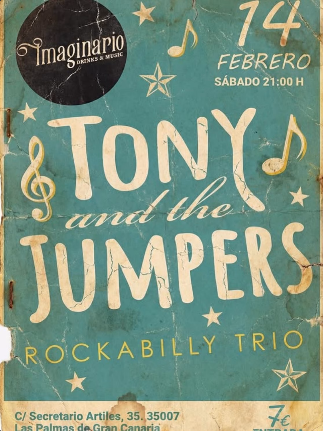 Concierto de Tony & The Jumpers Live en Imaginario Drinks&Music, Las Palmas de Gran Canaria.