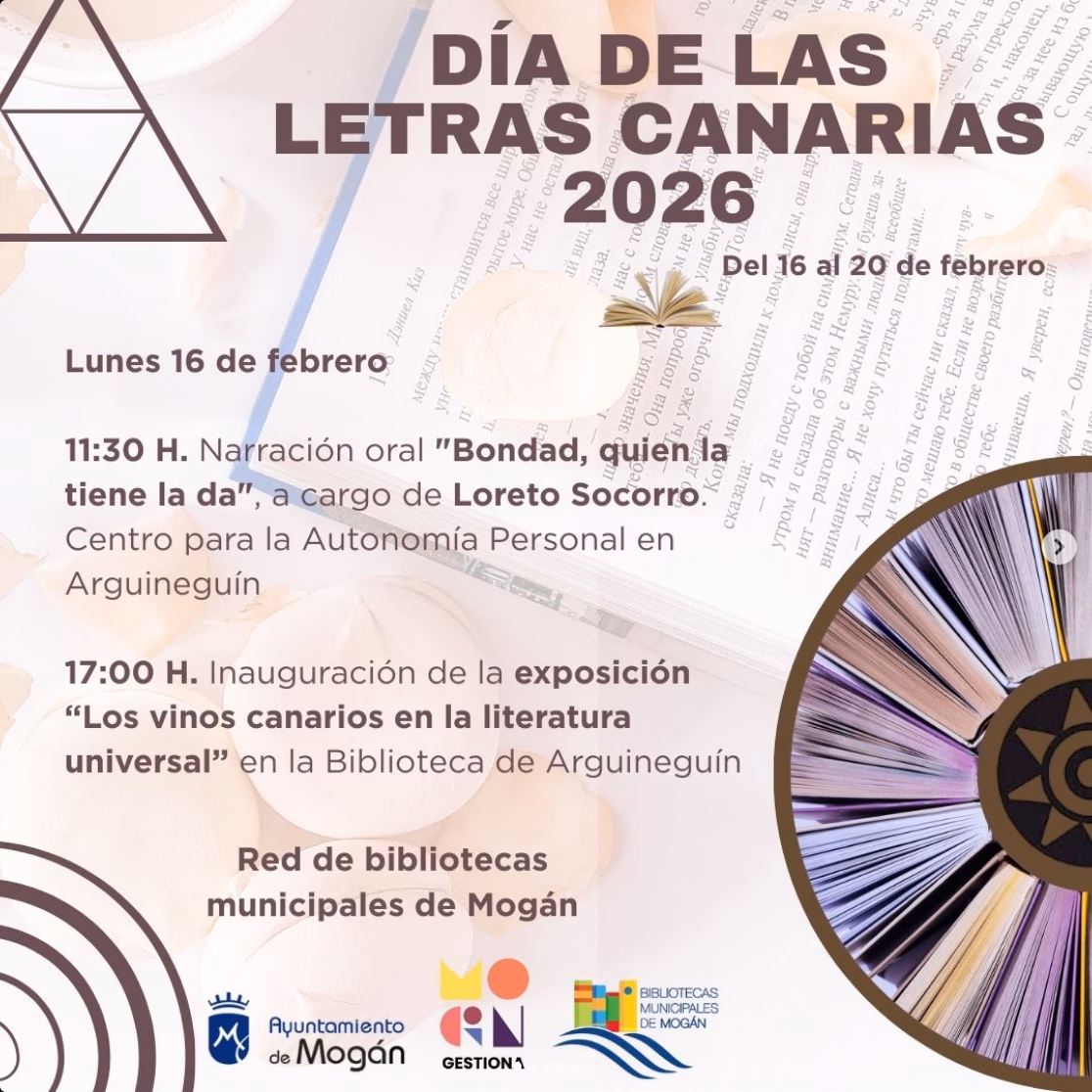 Literatura - Programa de la Celebracíon del Día de Las Letras Canarias en Mogán, Gran Canaria.