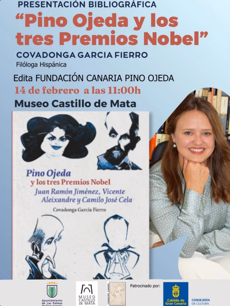 Presentación del Libro "Pino Ojeda y los 3 premios Nobel" de Covadonga García Fierro en el Castillo de Mata, Gran Canaria.