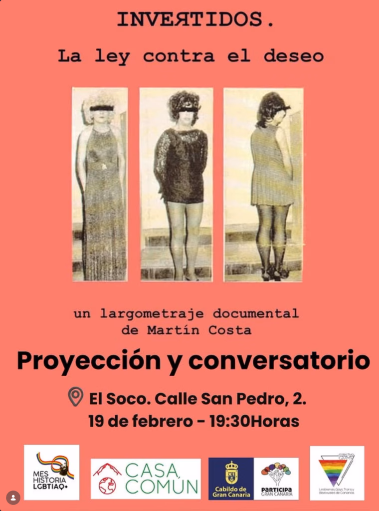 Proyección del Documental "Invertidos: la ley contra el deseo" y conversatorio en El Soco, Las Palmas de Gran Canaria.