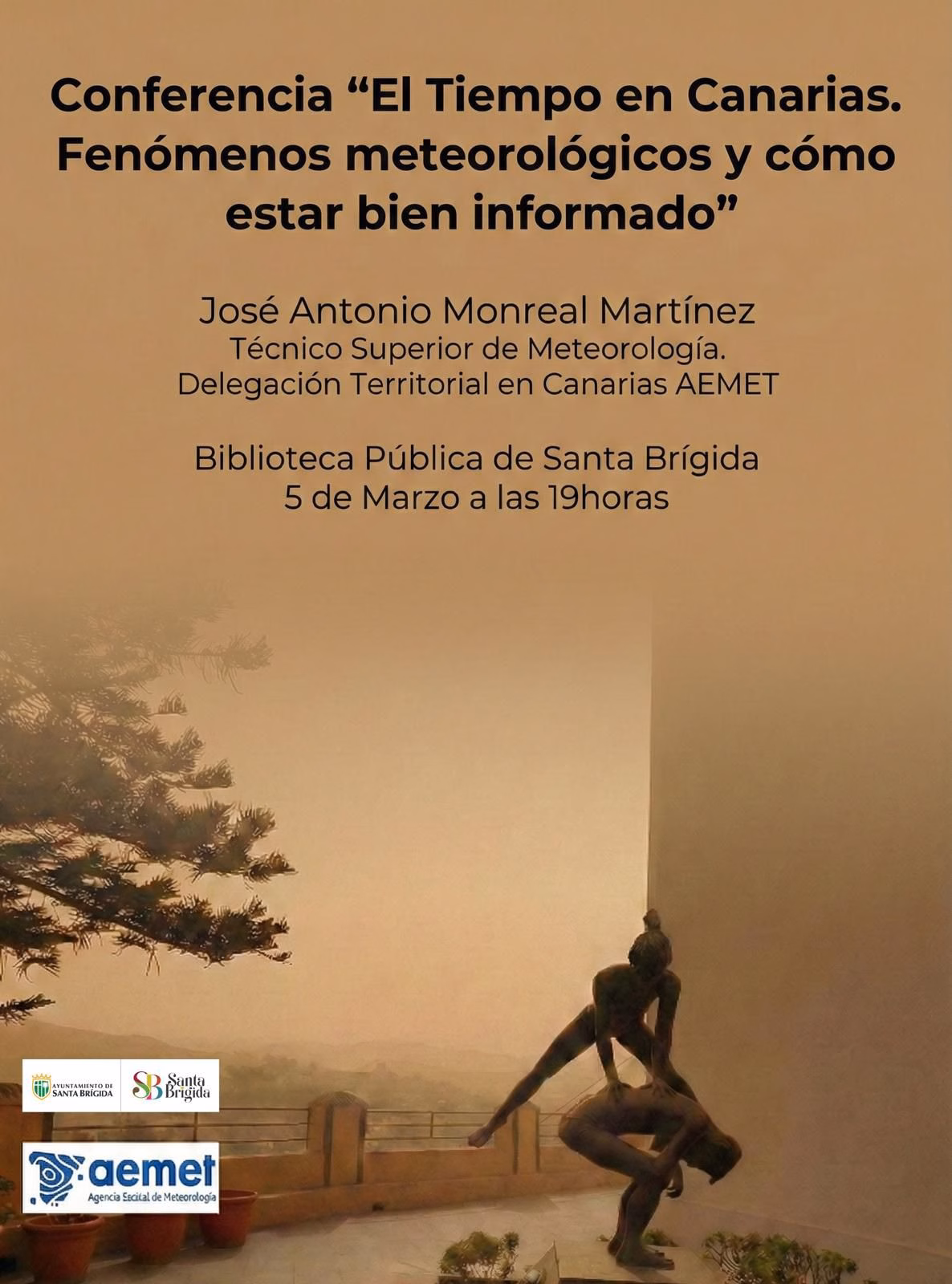 Charla - "El tiempo en Canarias: Fenómenos meteorológicos y cómo estar bien informado" en la Biblioteca Municipal de Santa Brígida, Gran Canaria.