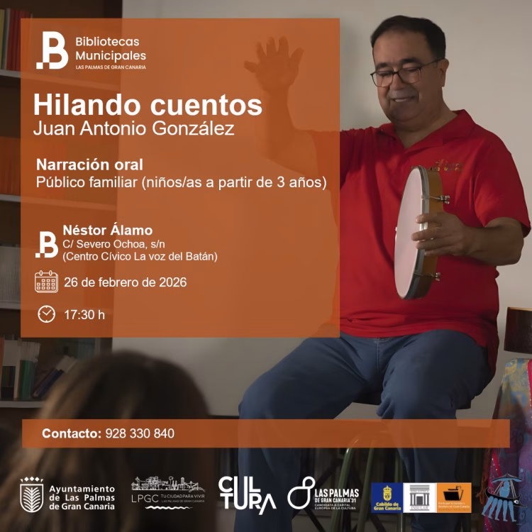 Infantil - Narración oral "Hilando cuentos" en la Biblioteca Néstor Álamo del Batán, Las Palmas de Gran Canaria.