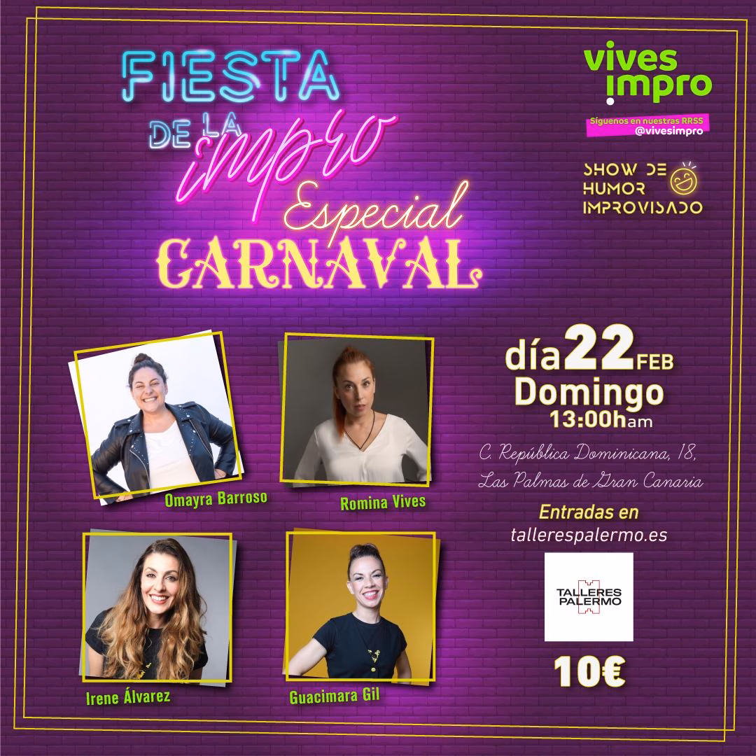 Humor - Fiesta de la Impro "Especial Carnaval" en Talleres Palermo, Las Palmas de Gran Canaria.
