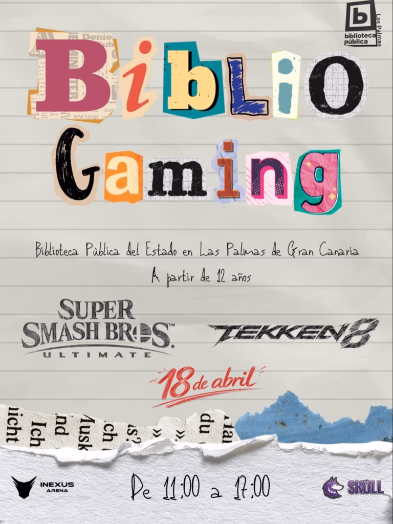 Videojuegos — "Biblio Gaming 10" en la Biblioteca Pública del Estado, Las Palmas de Gran Canaria.