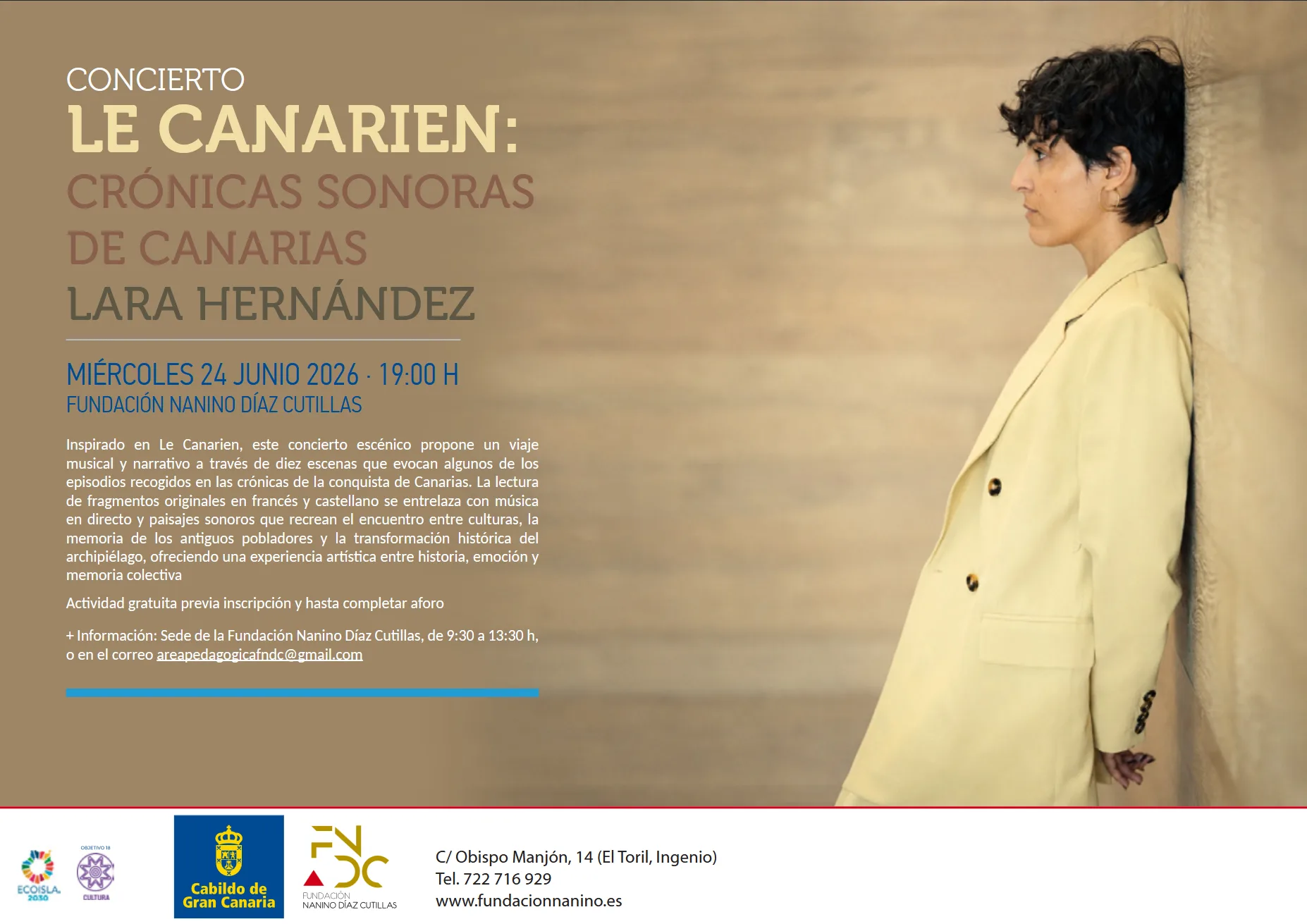 Concierto - Le Canarien: Lara Hernández - Eventos Gran Canaria