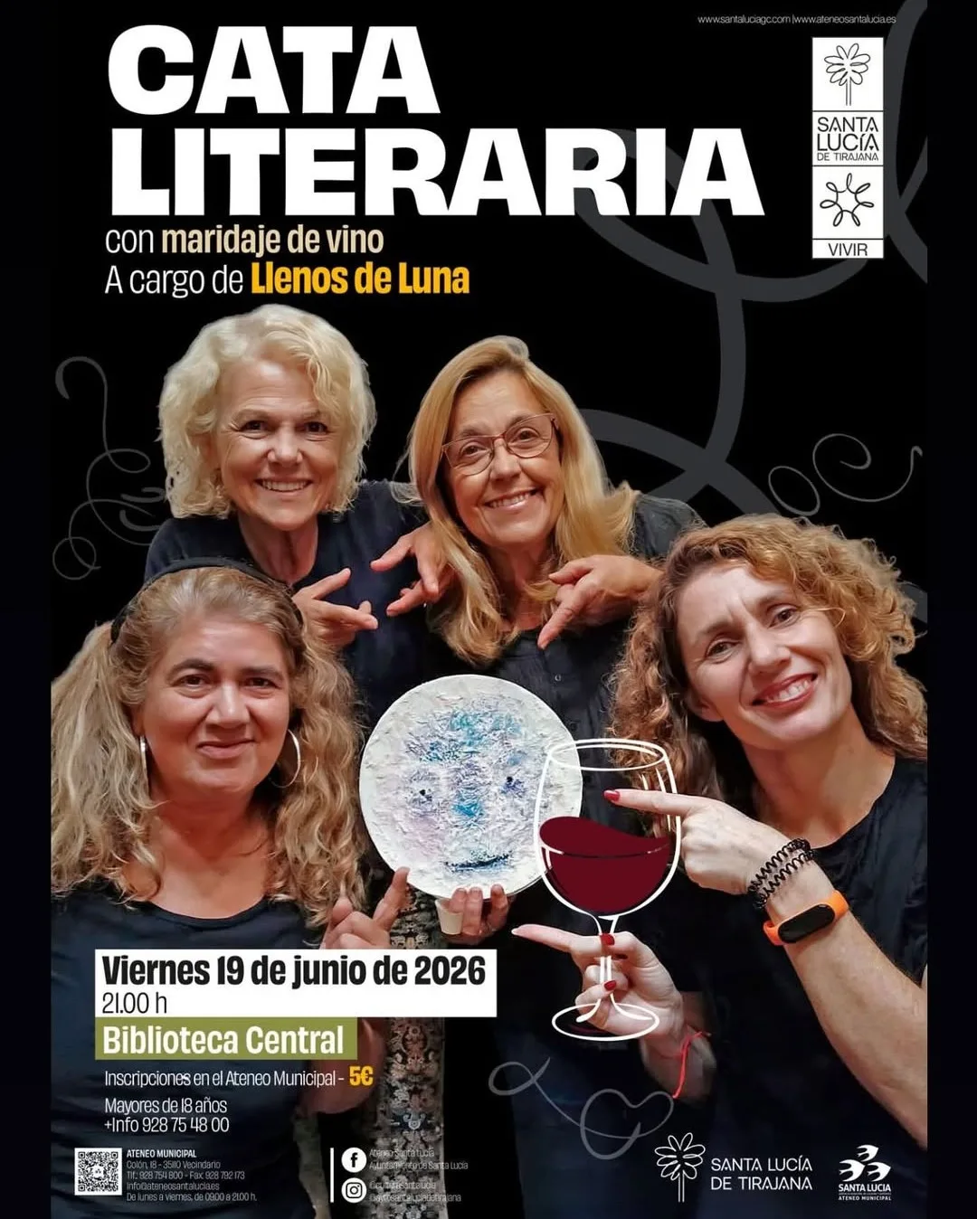Cata literaria con maridaje de vino en Santa Lucía