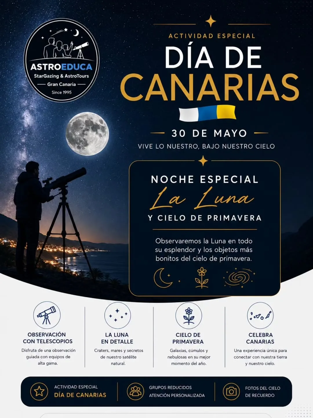 AstroTour Día de Canarias: Luna y cielo de primavera