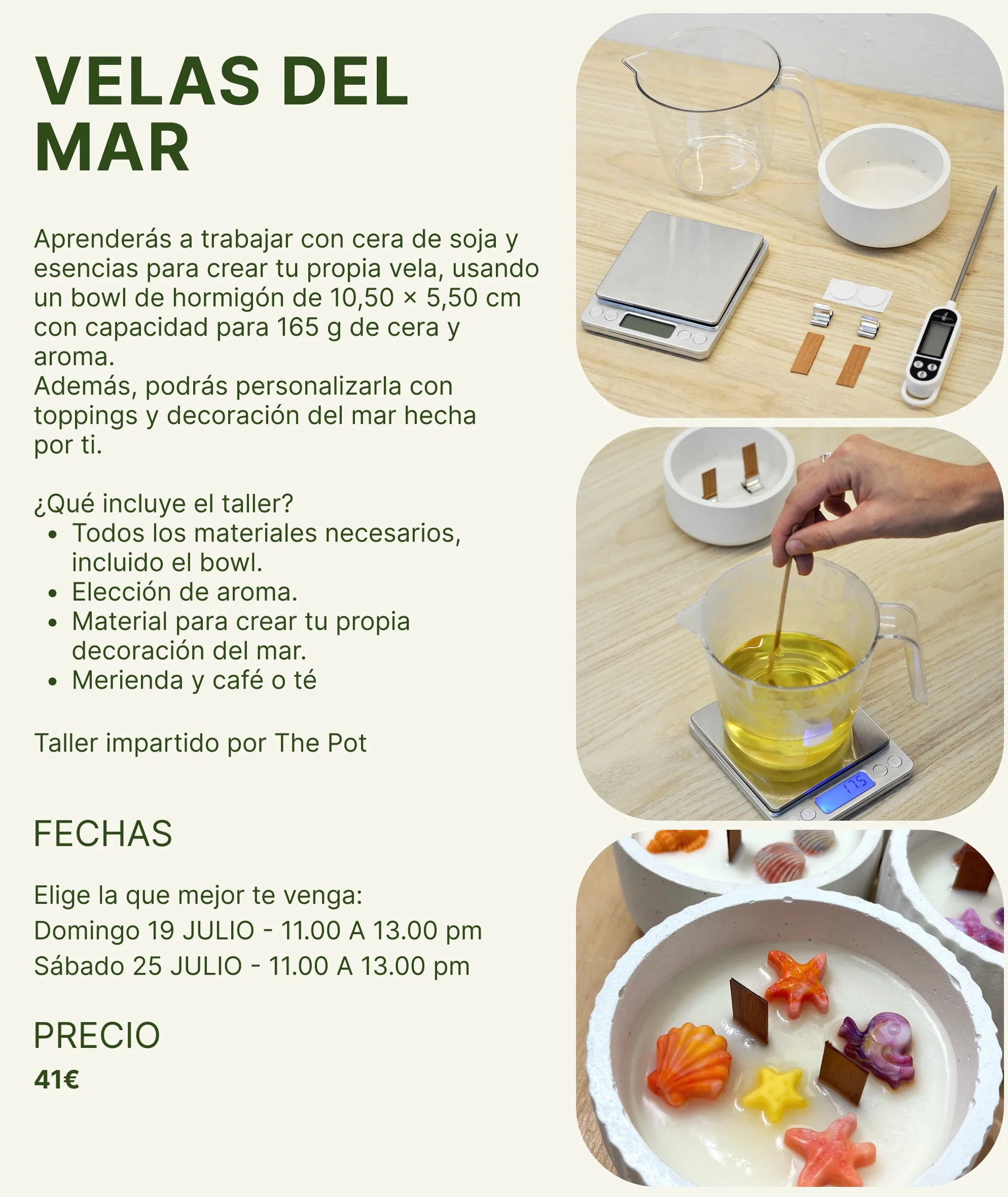 Taller - Velas del Mar en Koru Espacio Creativo, Las Palmas de Gran Canaria.