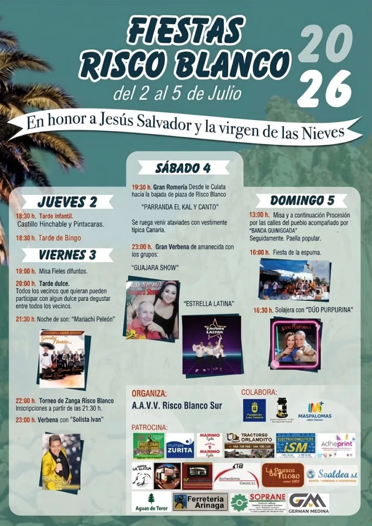 Fiestas - Risco Blanco 5 julio - Eventos Gran Canaria