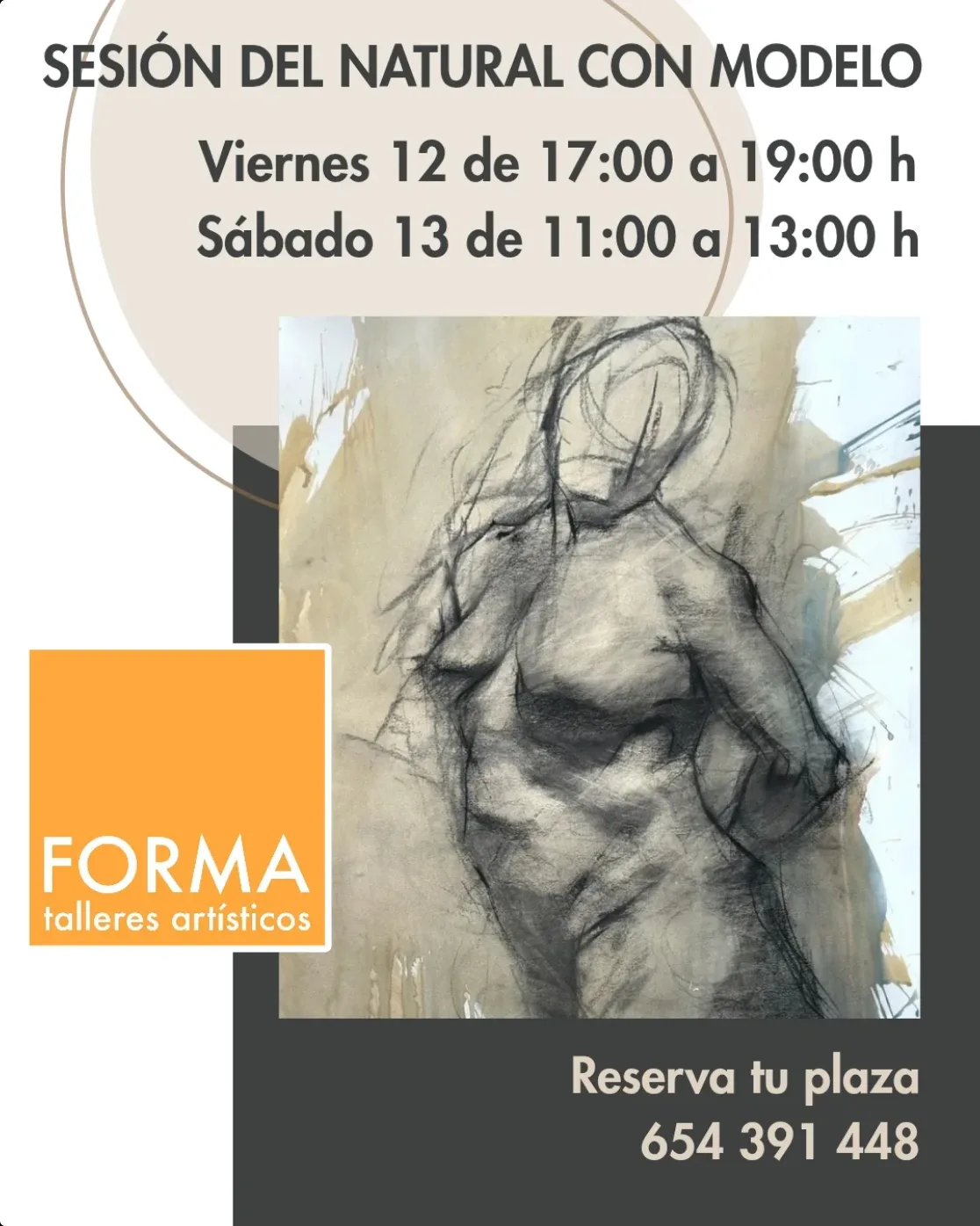 Taller — Sesiones de dibujo con modelo en FORMA artproject, Las Palmas de Gran Canaria.