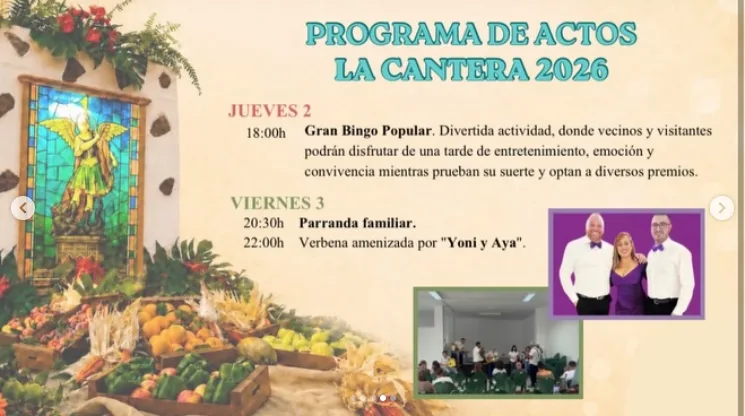 Programa de las Fiestas de La Cantera, Valsequillo, Gran Canaria