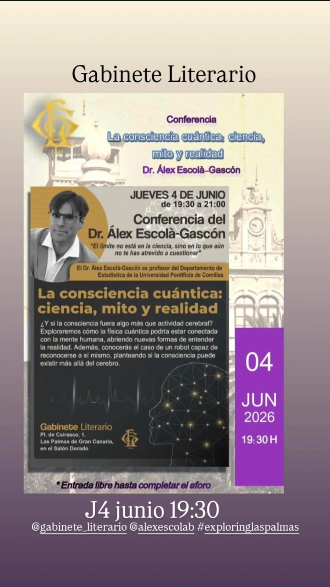 Charla – «La consciencia cuántica: ciencia, mito y realidad»