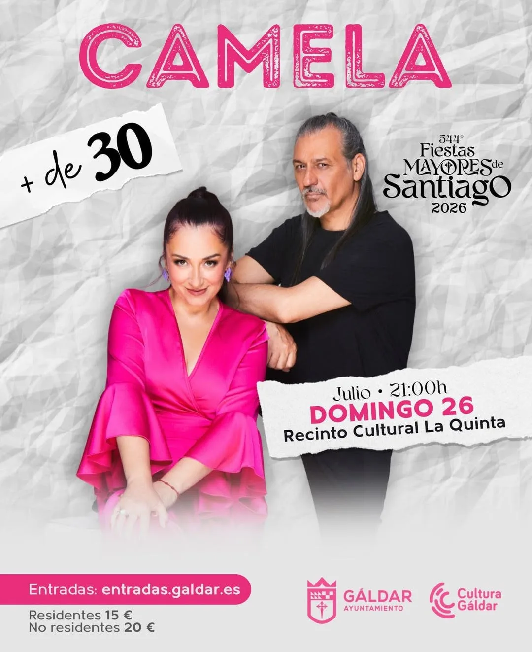Camela +de 30 en Gáldar - Eventos Gran Canaria