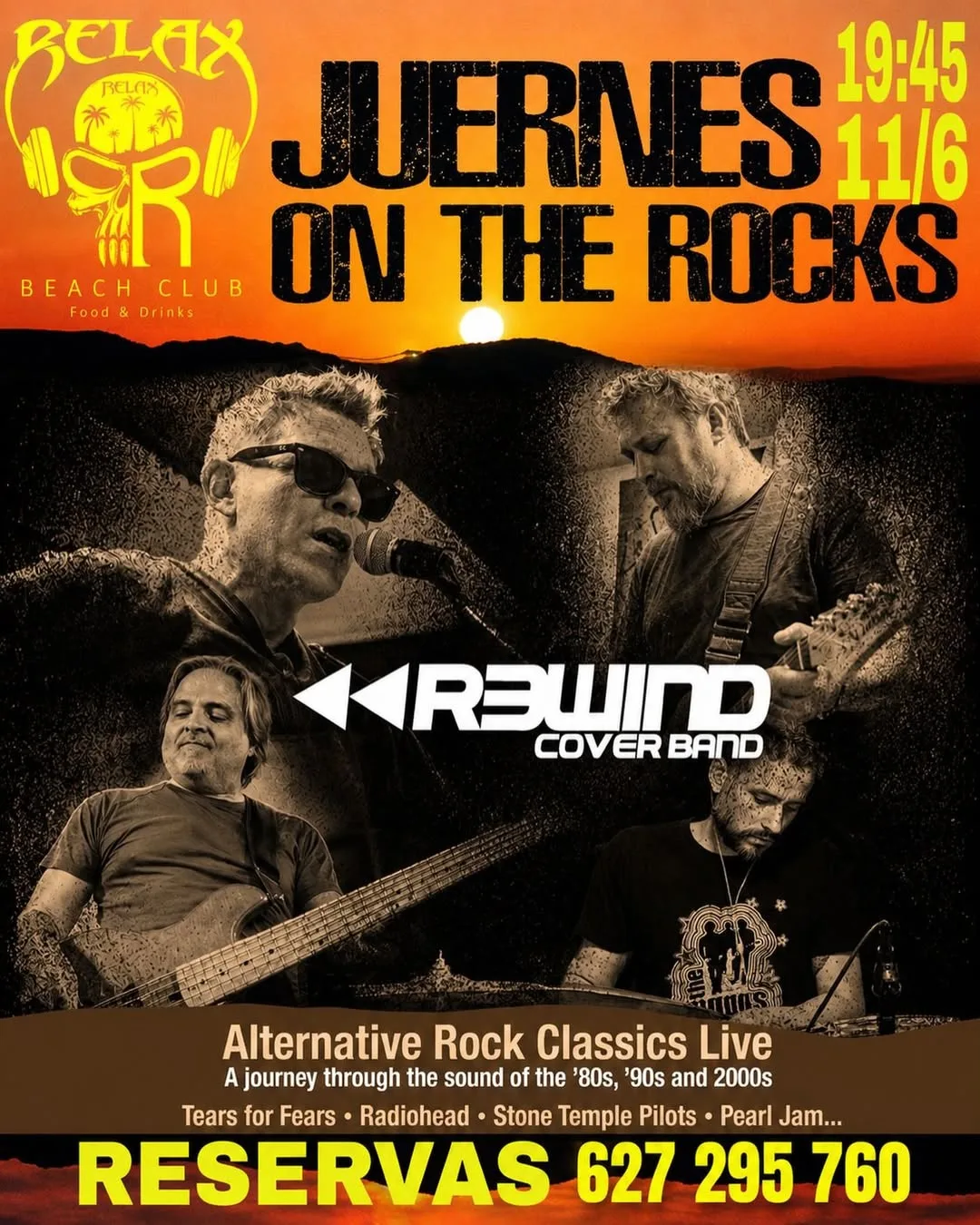 Rewind Cover Band en Relax Beach Club - Eventos Gran Canaria